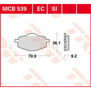 Scheibenbremsbeläge , MCB539SI  HONDA / CAMINO / CAMINO / 1985 / 50CC / 50CC MOPED , MCB539SI