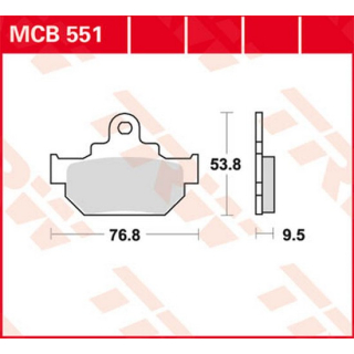 Scheibenbremsbeläge , MCB551  HONDA / CAMINO / CAMINO / 1976 / 50CC / 50CC MOPED , MCB551