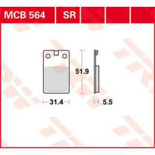 Scheibenbremsbeläge , MCB564  HONDA / MB S 50 / MB S 50 / 1983 / 50CC / 50CC GEAR BOX , MCB564