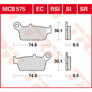 Scheibenbremsbeläge , MCB575RSI  KAWASAKI / KX 450 F (KX450F) / KX 450 F / 2013 / OFFROAD / MX , MCB575RSI