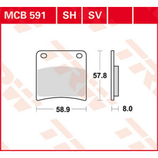 Scheibenbremsbeläge , MCB591  HONDA / CAMINO / CAMINO / 1977 / 50CC / 50CC MOPED , MCB591