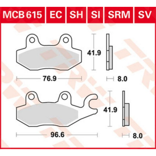 Scheibenbremsbeläge , MCB615SI  KAWASAKI / KX 250 F (KX250Y) / KX 250 F / 2012 / OFFROAD / MX , MCB615SI