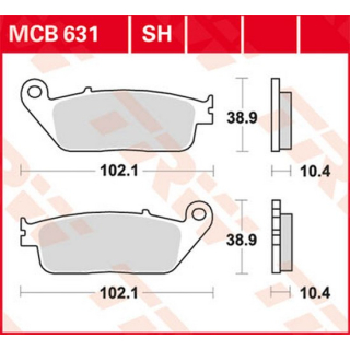 Scheibenbremsbeläge , MCB631  HONDA / CAMINO / CAMINO / 1986 / 50CC / 50CC MOPED , MCB631