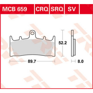 Scheibenbremsbeläge , MCB659CRQ  HONDA / MB S 50 / MB S 50 / 1987 / 50CC / 50CC GEAR BOX , MCB659CRQ