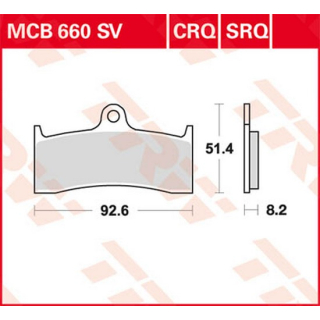 Scheibenbremsbeläge , MCB660SRQ  HONDA / CR 85 R STD WHEELS 14/17 (HE07) / CR 85 R / 2005 / OFFROAD / MX , MCB660SRQ