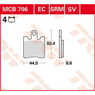 Scheibenbremsbeläge , MCB706SV  HONDA / CRF 250 X (ME11) / CRF 250 X / 2019 / OFFROAD / ENDURO , MCB706SV