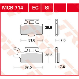 Scheibenbremsbeläge , MCB714EC  HONDA / CRF 250 R (ME10) / CRF 250 R / 2011 / OFFROAD / MX , MCB714EC