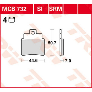 Scheibenbremsbeläge , MCB732  HONDA / CRF 450 X (PE06) / CRF 450 X / 2008 / OFFROAD / ENDURO , MCB732
