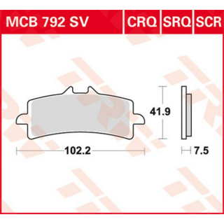 Scheibenbremsbeläge , MCB792SV  KAWASAKI / KX 250 F (KX250Z) / KX 250 F / 2016 / OFFROAD / MX , MCB792SV