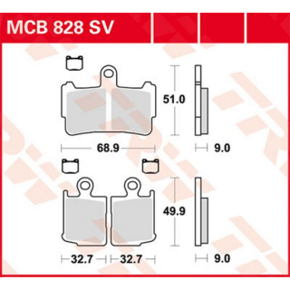Scheibenbremsbeläge , MCB828SV  SUZUKI / RM 125 / RM 125 / 2008 / OFFROAD / MX , MCB828SV