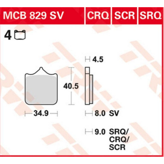 Scheibenbremsbeläge - MCB829SCR , MCB829SCR  SUZUKI / RM 250 / RM 250 / 2007 / OFFROAD / MX , MCB829SCR