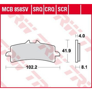 Scheibenbremsbeläge , MCB858TRQ  YAMAHA / WR 250 F (CG11) / WR 250 / 2001 / OFFROAD / ENDURO , MCB858TRQ