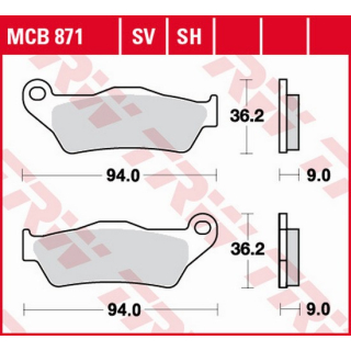 Scheibenbremsbeläge , MCB871SV  YAMAHA / WR 250 F (CG30) / WR 250 / 2010 / OFFROAD / ENDURO , MCB871SV