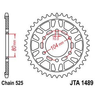 Kettenrad ALU 44Z  |  525 SI , JTA1489.44  TM RACING / EN 450 FI ES / EN 450 F / 2021 / OFFROAD / OFFROAD , JTA1489.44