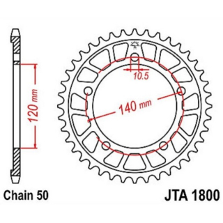 Kettenrad ALU 45Z  |  530 SI , JTA1800.45  TM RACING / MX 530 F / MX 530 F / 2011 / OFFROAD / OFFROAD , JTA1800.45