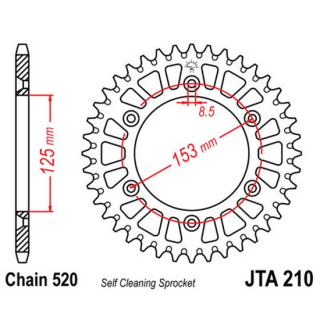 Kettenrad ALU 40Z  |  520 SI , JTA210.40  TM RACING / MX 530 F / MX 530 F / 2010 / OFFROAD / OFFROAD , JTA210.40