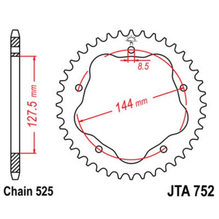 Kettenrad ALU 41Z  |  525 SI , JTA752.41  SHERCO / 250 SE-R FACTORY / 250 SE-R / 2023 / OFFROAD / ENDURO , JTA752.41
