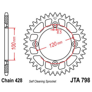 Kettenrad ALU 50Z  |  428 SI , JTA798.50  SHERCO / 300 SE-R RACING / 300 SE-R / 2020 / OFFROAD / ENDURO , JTA798.50