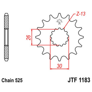 Ritzel 18Z  |  525 , JTF1183.18RB  SHERCO / SE 250 I-F FACTORY / SE 250 I / 2012 / OFFROAD / ENDURO , JTF1183.18RB
