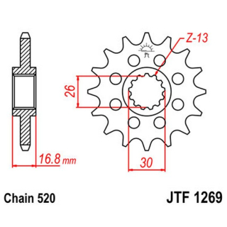 Ritzel 14Z  |  520 , JTF1269.14  SHERCO / 500 SEF-R FACTORY / 500 SEF-R / 2022 / OFFROAD / ENDURO , JTF1269.14