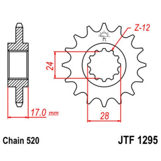 Ritzel 15Z  |  520 , JTF1295.15  SHERCO / 500 SEF-R RACING / 500 SEF-R / 2021 / OFFROAD / ENDURO , JTF1295.15