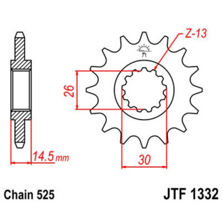 Ritzel 16Z  |  525 , JTF1332.16  BETA / RR 250 2T / RR 250 2T / 2023 / OFFROAD / ENDURO , JTF1332.16
