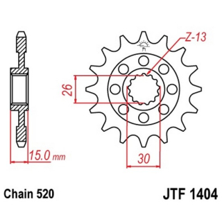 Ritzel 16Z  |  520 , JTF1404.16  BETA / RR 300 2T ENDURO RACING / RR 300 2T ENDURO / 2014 / OFFROAD / ENDURO , JTF1404.16