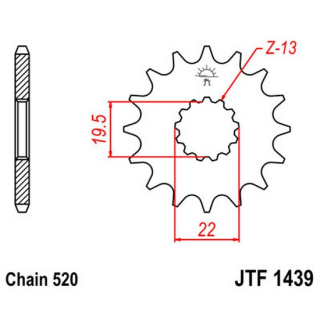 Ritzel 13Z  |  520 , JTF1439.13  BETA / RR 300 2T RACING / RR 300 2T / 2021 / OFFROAD / ENDURO , JTF1439.13