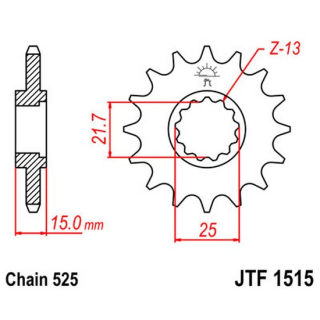 Ritzel 14Z  |  525 , JTF1515.14  BETA / RR 390 4T ENDURO EFI / RR 390 4T ENDURO / 2016 / OFFROAD / ENDURO , JTF1515.14