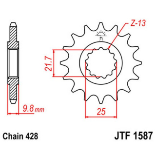 Ritzel 19Z  |  428 , JTF1587.19  KTM / 300 EXC / 300 EXC / 2024 / OFFROAD / ENDURO , JTF1587.19