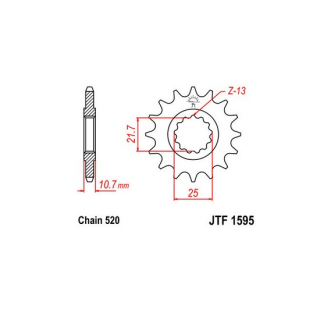 Ritzel 15Z  |  520 , JTF1595.15  KTM / 250 SX-F / 250 SX-F / 2023 / OFFROAD / MX , JTF1595.15