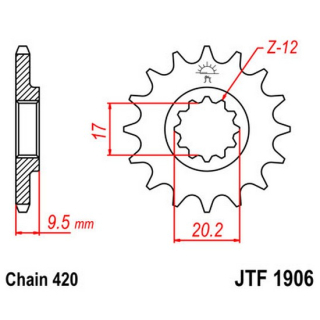 Ritzel 13Z  |  420 , JTF1906.13  BETA / RR 480 4T RACING / RR 480 4T / 2024 / OFFROAD / ENDURO , JTF1906.13