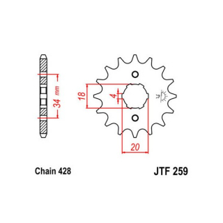 Ritzel 18Z  |  428 , JTF259.18  KTM / 450 EXC-F / 450 EXC-F / 2025 / OFFROAD / ENDURO , JTF259.18