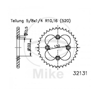 Kettenrad 50-32131-38, 38Z - 520, , 720138  YAMAHA / YZ 250 F / YZ 250 F / 2025 / OFFROAD / MX , 720138