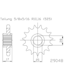 Ritzel 50 - 29048 - 14, 14Z - 525, , 721008  YAMAHA / YZ...