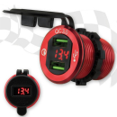 Bordsteckdose 3.0 | 2 x USB-A + Volt | rot , 349075-AR...
