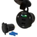 Bordsteckdose 3.0 | 2 x USB-C + USB-A | schwarz ,...