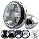 LED-Scheinwerfer "HAWK" 7" | klar | chrom...