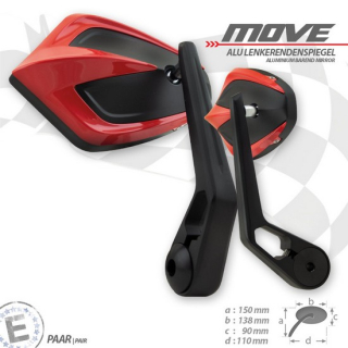 Lenkerendenspiegel "MOVE" | M6 Universal | rot , 282901-4-M6  KTM / 350 EXC-F SIX DAYS / 350 EXC-F / 2015 / OFFROAD / ENDURO , 282901-4-M6