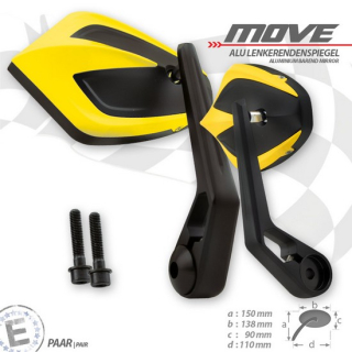 Lenkerendenspiegel "MOVE" | M8 Kawasaki | gelb , 282901-8-M8  KTM / 350 EXC-F WESS / 350 EXC-F / 2023 / OFFROAD / ENDURO , 282901-8-M8