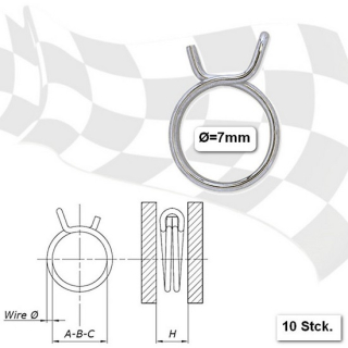 Benzinschlauchklemmen | 7mm | starke Ausführung , 292019-7  HUSQVARNA / TE 300 / TE 300 / 2017 / OFFROAD / ENDURO , 292019-7