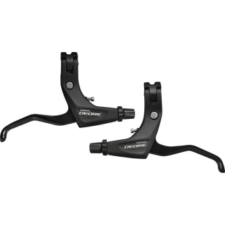 SHIMANO Bremshebel DEORE Trekking BL-T610, Paar, I-Spec B, Schwarz, Inkl. Zug und Hülle, E-BLT610PAL