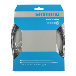 SHIMANO Bremsleitung SM-BH59-SB, 1.700 mm, Schwarz, Gerade - Banjo, 1x Befestigungsschra I-SMBH59SBL170
