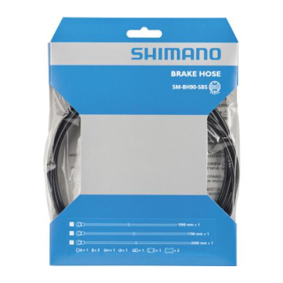 SHIMANO Bremsleitung SM-BH90-SBS, 2.000 mm, Schwarz, Gerade - Banjo, 1x Befestigungsschr I-SMBH90SBSL200