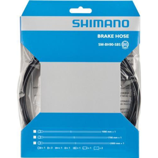 SHIMANO Bremsleitung SM-BH90-SBS, 2.000 mm, Schwarz, Gerade - Banjo, 1x Befestigungsschr I-SMBH90SBSL200