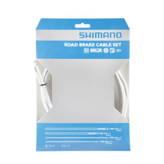 SHIMANO 1 Set Weiß Bremszug-Set Zug 1x 1.000 mm/1x 2.050 mm, Hülle 1x 800 mm/1x 1.400 mm Y-80098012
