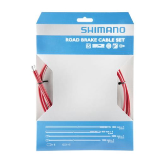 SHIMANO 1 Set Rot Bremszug-Set Zug 1x 1.000 mm/1x 2.050 mm, Hülle 1x 800 mm/1x 1.400 mm Y-80098014