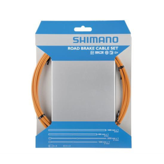 SHIMANO 1 Set Orange Bremszug-Set Zug 1x 1.000 mm/1x 2.050 mm, Hülle 1x 800 mm/1x 1.400 Y-80098017