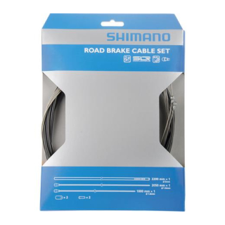 SHIMANO 1 Set Schwarz Bremszug-Set Zug 1x 1.000 mm/1x 2.050 mm, Hülle 1x 2.200 mm VR und Y-80098019