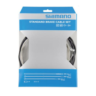 SHIMANO 1 Set Schwarz Bremszug-Set Zug 1x 1.000 mm/1x 2.050 mm, Hülle 1x 2.200 mm VR und Y-80098022